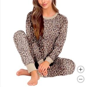 3X Ladies' Ultra Soft 2-piece Pajama Set Animal Print Cheetah